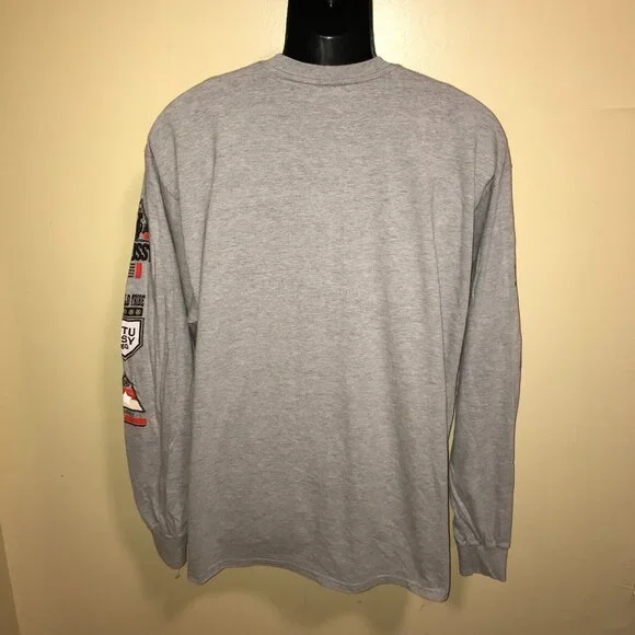 Men's Stussy Logos Long Sleeve Gray T-shirt -Size: XL - Picture 9 of 10